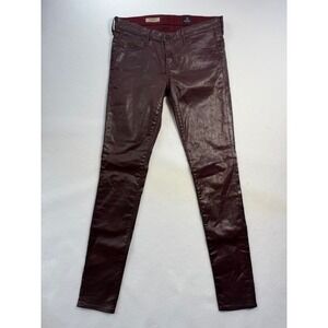 AG Adriano‎ Goldschmied Jeans Womens 28R 28 Legging Ankle Skinny Pants Burgundy